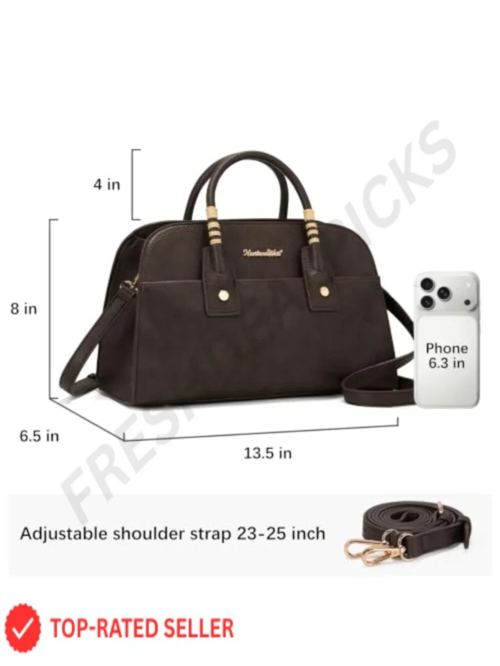 Structured Satchel Bag Women Top Handle Crossbody Faux Leather Purse